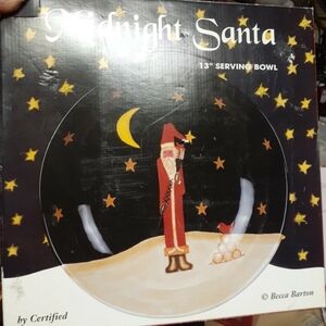 CERTIFIED INTERNATIONAL MIDNIGHT SANTA CLAUS BECCA BARTON SERVING PLATES